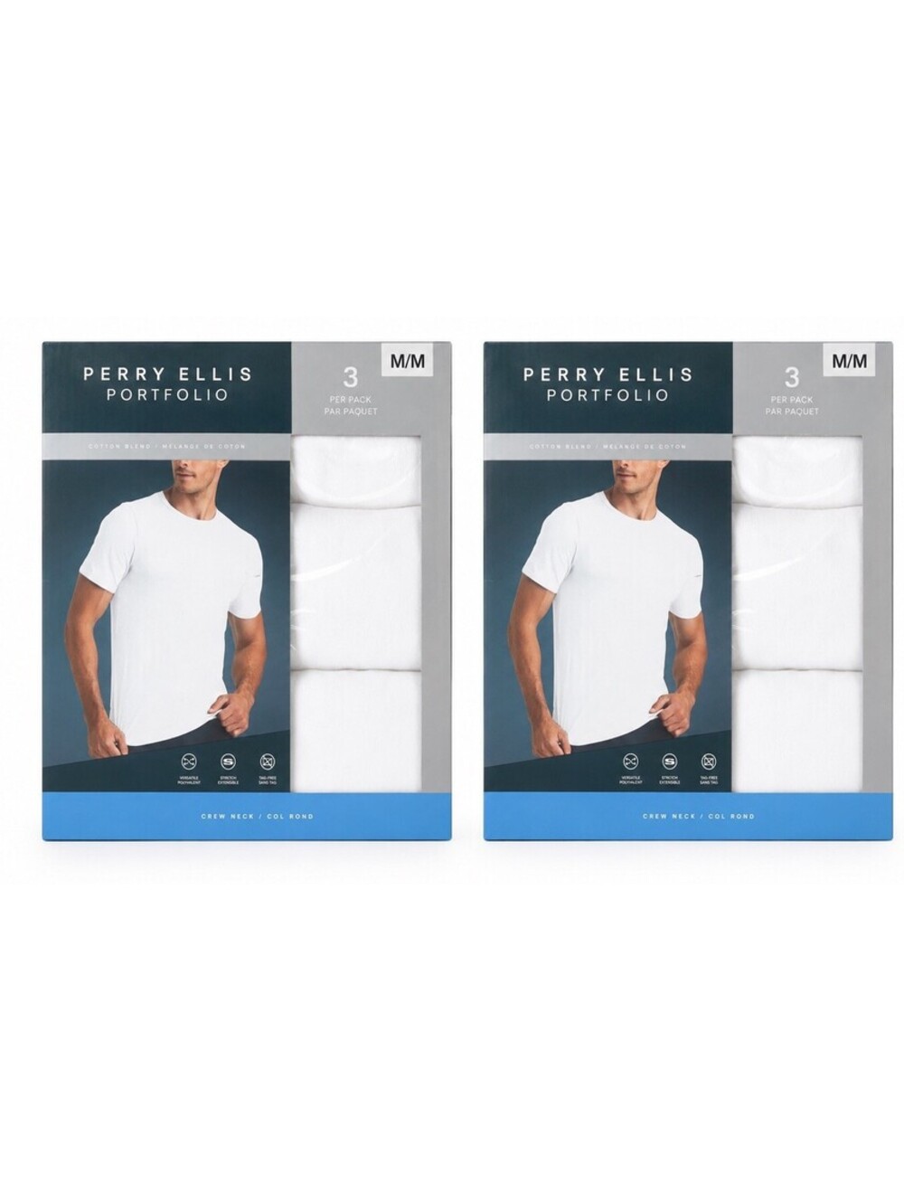 Perry Ellis Portfolio Men’s 6 T-Shirts (2 x 3-Pack) Crew Neck Size M New